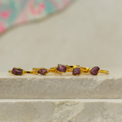 Pink Tourmaline Stacking Ring