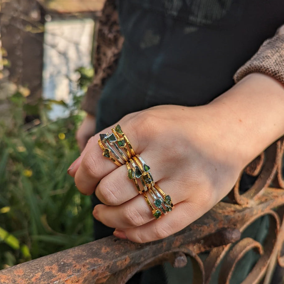 Green Tourmaline Stacking Ring